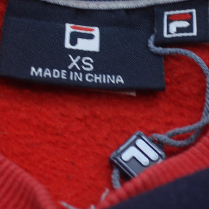 Fila Mens Red White Blue Logo Sweatshirt XS Crew Neck Pullover