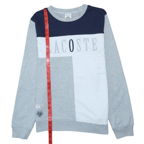 Lacoste Men's Grey Crew Neck Logo Sweatshirt Size M