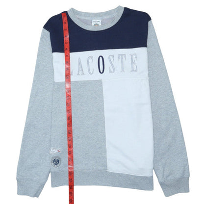 Lacoste Men's Grey Crew Neck Logo Sweatshirt Size M