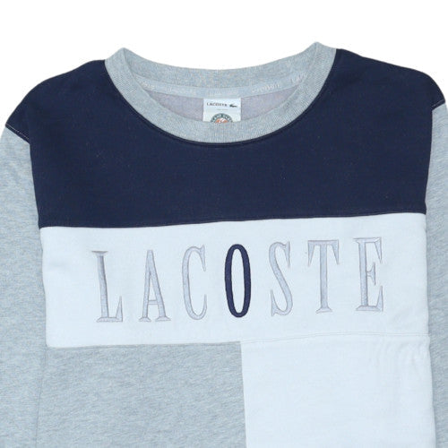 Lacoste Men's Grey Crew Neck Logo Sweatshirt Size M