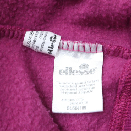Ellesse Womens Pink Full Zip Hoodie Size 10 Hooded Sweatshirt