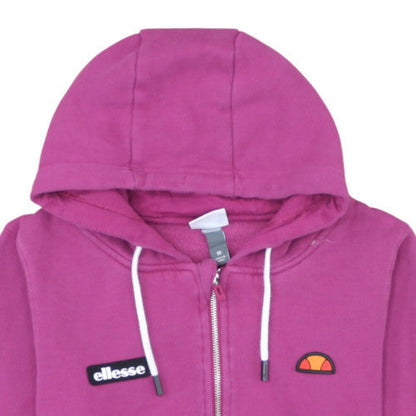 Ellesse Womens Pink Full Zip Hoodie Size 10 Hooded Sweatshirt