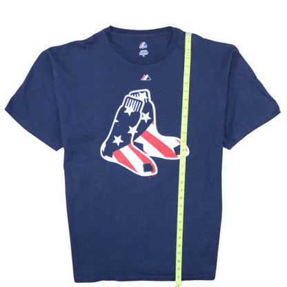 Majestic Men's Blue XL Crew Neck Graphic Sports T-Shirt
