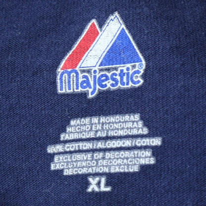Majestic Men's Blue XL Crew Neck Graphic Sports T-Shirt