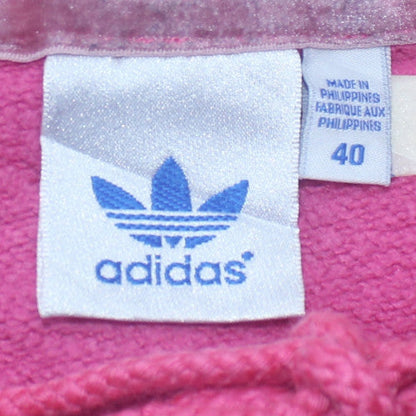 Adidas Womens Pink Pullover Hoodie Size 12 Cotton Logo Casual