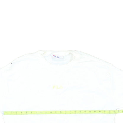 FILA Men’s White Cotton Crew Neck Pullover Sweatshirt Size L