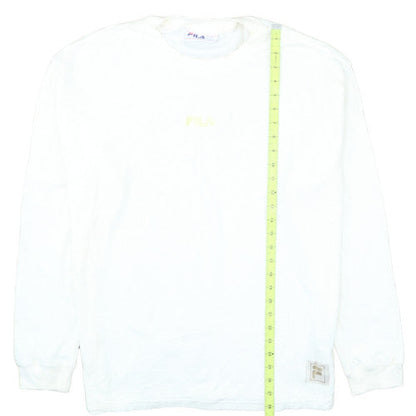 FILA Men’s White Cotton Crew Neck Pullover Sweatshirt Size L