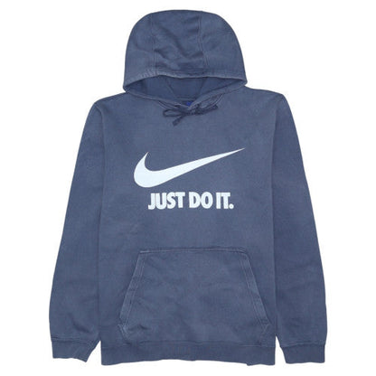 Nike Men's Blue Pullover Hoodie L Graphic Just Do It Sportswear