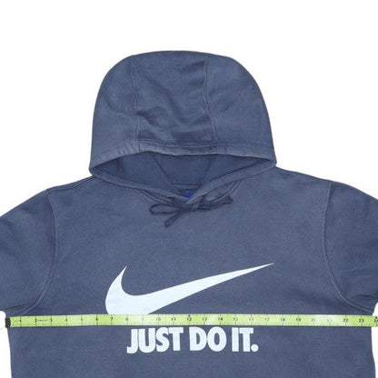 Nike Men's Blue Pullover Hoodie L Graphic Just Do It Sportswear