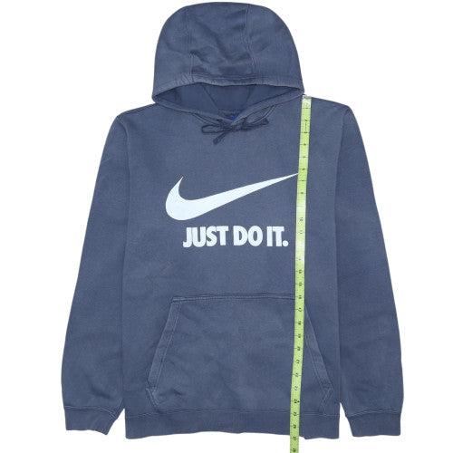 Nike Men's Blue Pullover Hoodie L Graphic Just Do It Sportswear