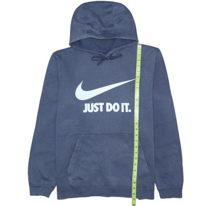 Nike Men's Blue Pullover Hoodie L Graphic Just Do It Sportswear