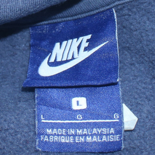 Nike Men's Blue Pullover Hoodie L Graphic Just Do It Sportswear