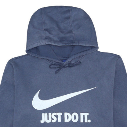 Nike Men's Blue Pullover Hoodie L Graphic Just Do It Sportswear