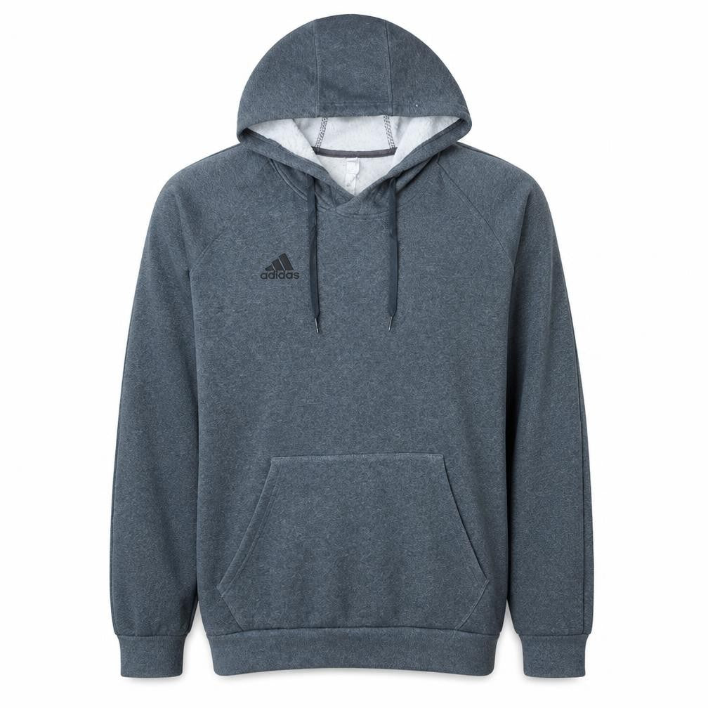 Adidas Men's Grey L Pullover Hoodie Fleece Sportswear
