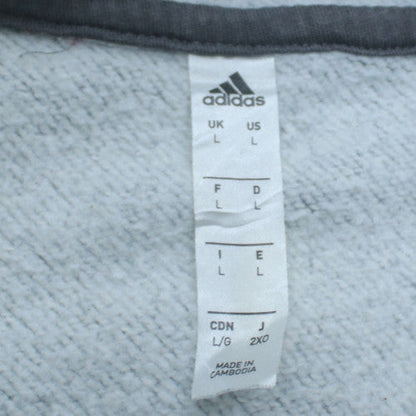 Adidas Men's Grey L Pullover Hoodie Fleece Sportswear