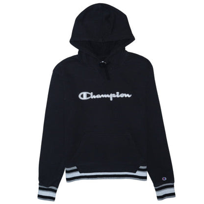 Champion Womens Black Medium Pullover Hoodie with Logo