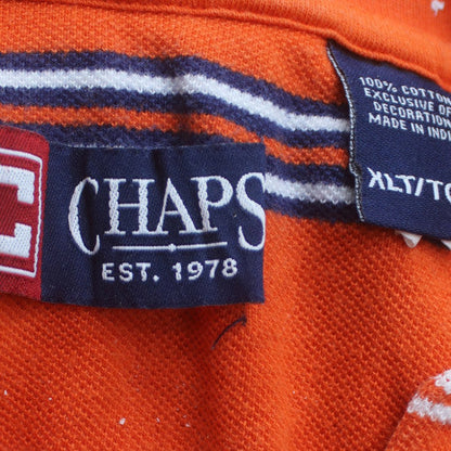 Chaps Men's Orange Striped Cotton Polo Shirt XLT Classic Fit