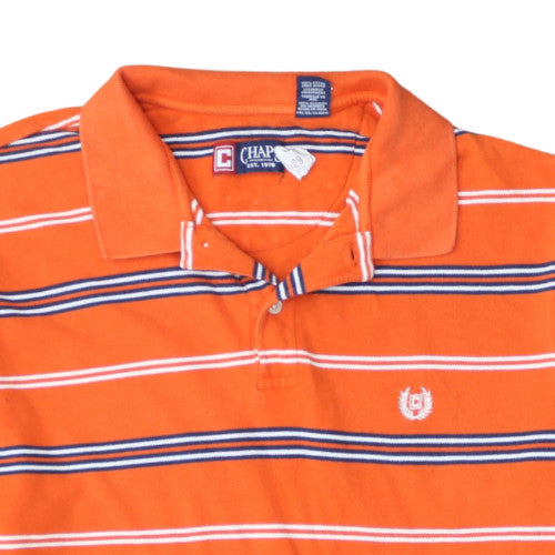 Chaps Men's Orange Striped Cotton Polo Shirt XLT Classic Fit