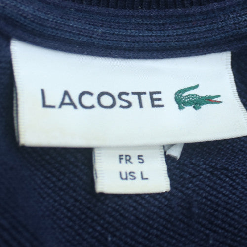 Lacoste Women's Navy Blue Cotton Logo Crew Neck Sweatshirt Size L