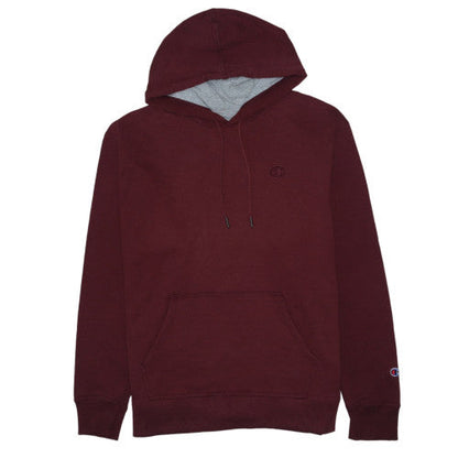 Champion Mens Burgundy Hoodie L Pullover Fleece Cotton Blend