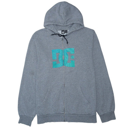 DC Mens Grey XL Full Zip Hoodie with Logo Front