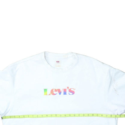 Levi's Women's White Relaxed Fit Crew Neck Sweatshirt Size L
