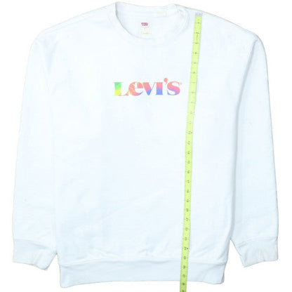 Levi's Women's White Relaxed Fit Crew Neck Sweatshirt Size L