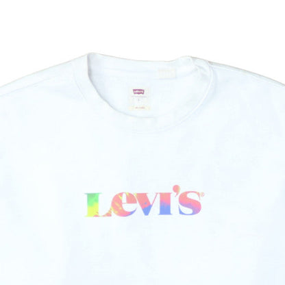 Levi's Women's White Relaxed Fit Crew Neck Sweatshirt Size L