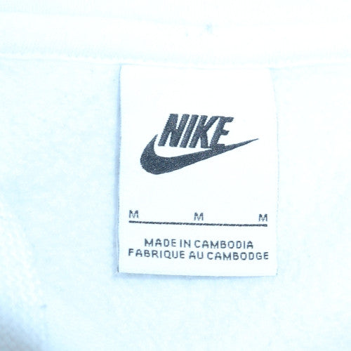 Nike Men's White Pullover Hoodie M Fleece Logo Sportswear