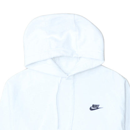 Nike Men's White Pullover Hoodie M Fleece Logo Sportswear