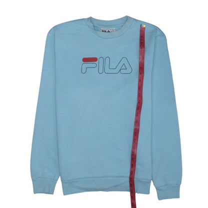FILA Men’s Blue Pullover Sweatshirt Small Crew Neck Logo Sportswear