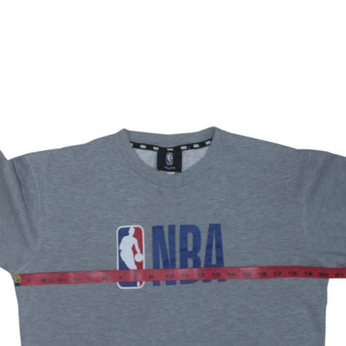 NBA Boys Grey Cotton Blend Crew Neck Sweatshirt Size 14 Youth