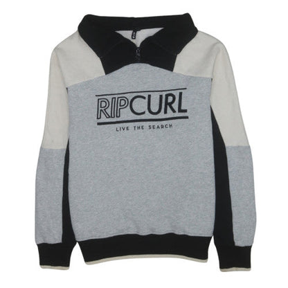 Rip Curl Womens Grey 1/2 Zip Sweatshirt Size M Fleeced Cotton Blend