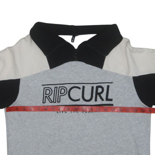 Rip Curl Womens Grey 1/2 Zip Sweatshirt Size M Fleeced Cotton Blend