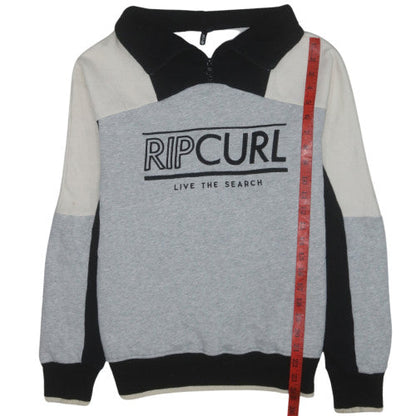 Rip Curl Womens Grey 1/2 Zip Sweatshirt Size M Fleeced Cotton Blend