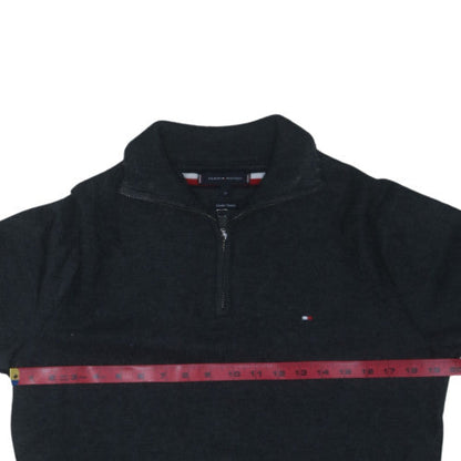 Tommy Hilfiger Men's Black M 1/4 Zip High Neck Wool Blend Jumper