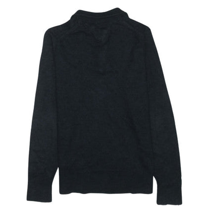 Tommy Hilfiger Men's Black M 1/4 Zip High Neck Wool Blend Jumper