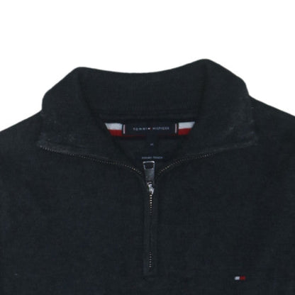 Tommy Hilfiger Men's Black M 1/4 Zip High Neck Wool Blend Jumper