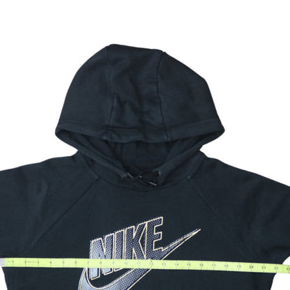 Nike Womens Black Medium Pullover Hoodie with Logo Print