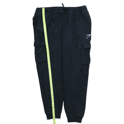 Gymshark Men’s Black Cargo Joggers XL Regular Fit Casual Trousers