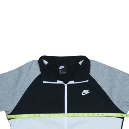 Nike Men’s Black Grey Full Zip Sweatshirt L Fleece Logo Jacket