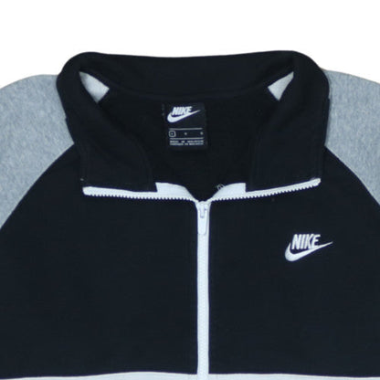 Nike Men’s Black Grey Full Zip Sweatshirt L Fleece Logo Jacket
