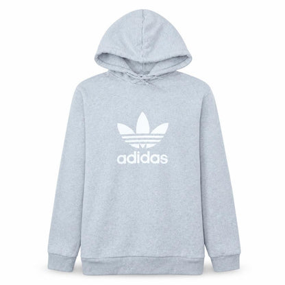 Adidas Womens Grey Pullover Hoodie Small Hooded Logo Sweatshirt