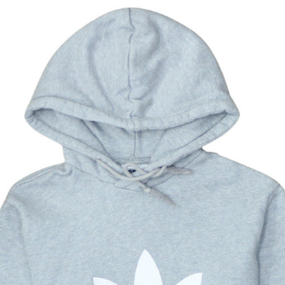Adidas Womens Grey Pullover Hoodie Small Hooded Logo Sweatshirt