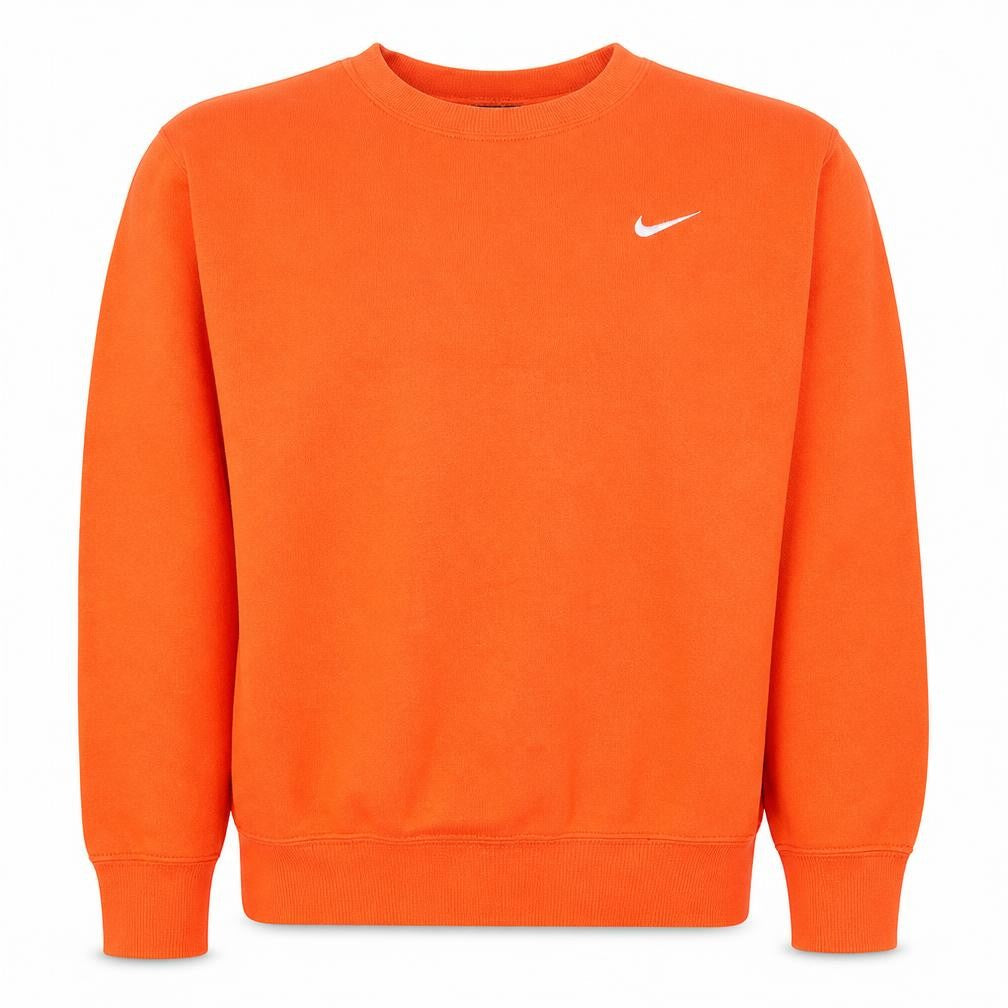 Nike Men's Orange Crew Neck Pullover Sweatshirt Medium Cotton Blend