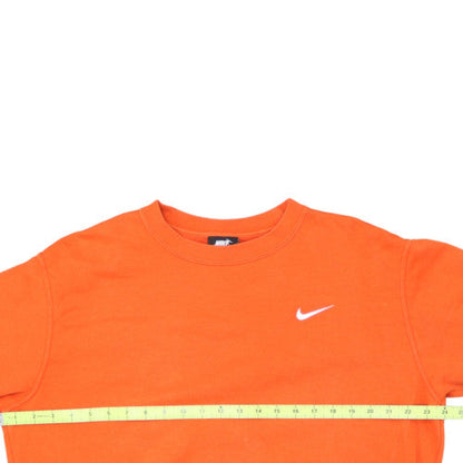 Nike Men's Orange Crew Neck Pullover Sweatshirt Medium Cotton Blend