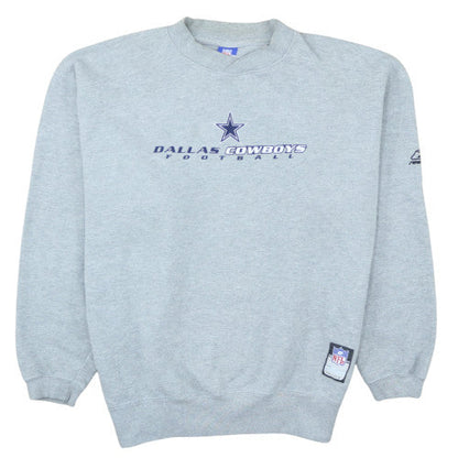 Reebok NFL Mens Grey Dallas Cowboys Sweatshirt L Crew Neck Vintage