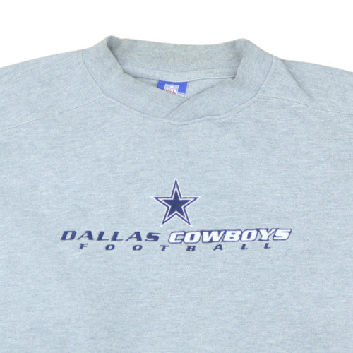 Reebok NFL Mens Grey Dallas Cowboys Sweatshirt L Crew Neck Vintage