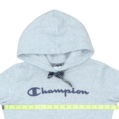 Champion Womens Grey Pullover Hoodie XS Cotton Blend Logo Casual