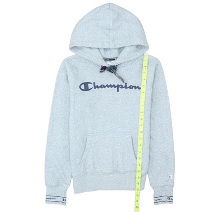 Champion Womens Grey Pullover Hoodie XS Cotton Blend Logo Casual